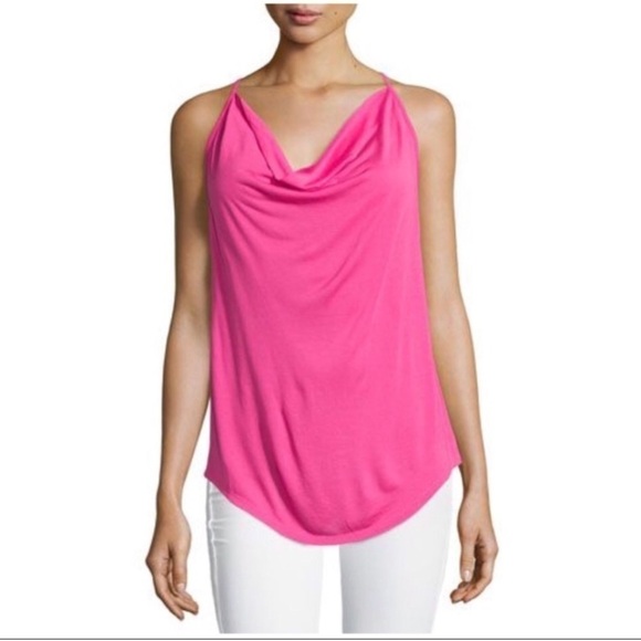 Haute Hippie Pink Cowl Neck Racerback Tank, Large, New with Tag! - Picture 1 of 8